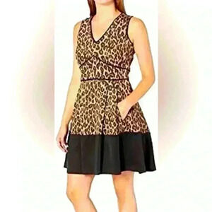 Taylor Dresses Sleeveless Animal Print Fit and Flare Dress*